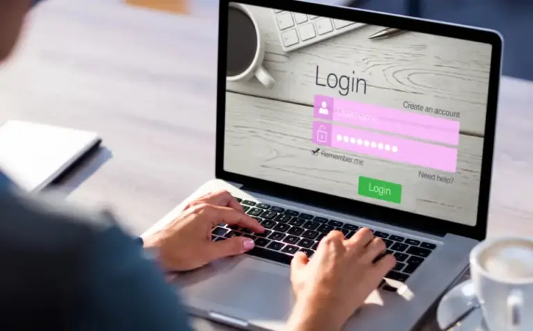 Login screen on a website.